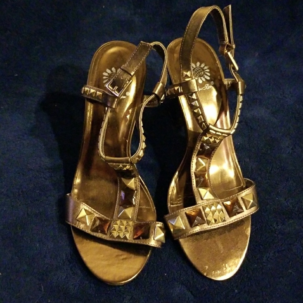 Jeweled sling shoes